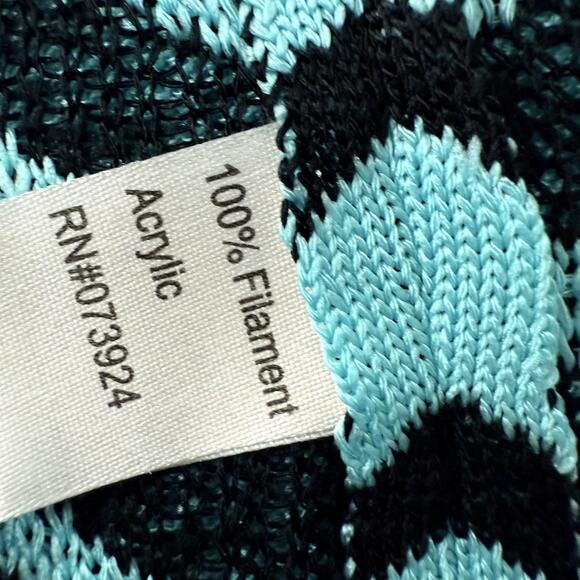 Ming Wang Sweater Womens 1X Blue Black Open Front Cardigan Knit Swirl Studded - Picture 6 of 10